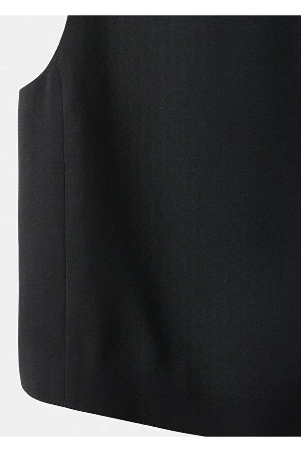 Crop kumaş yelek - 8