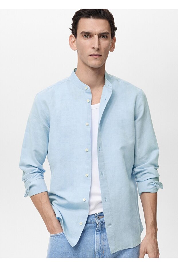Hakim yaka keten gömlek - 1