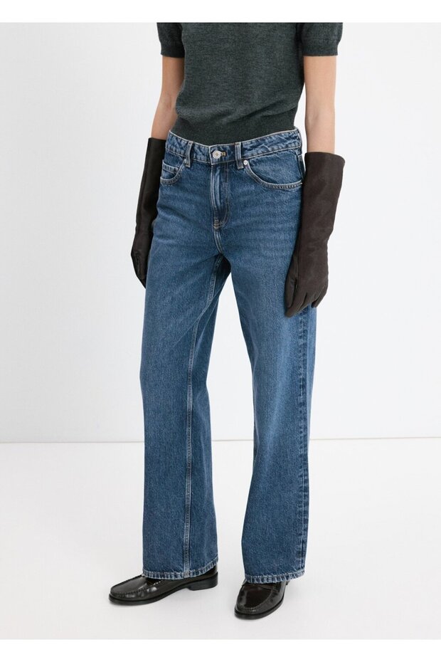 Düz kesim düşük bel jean - 1