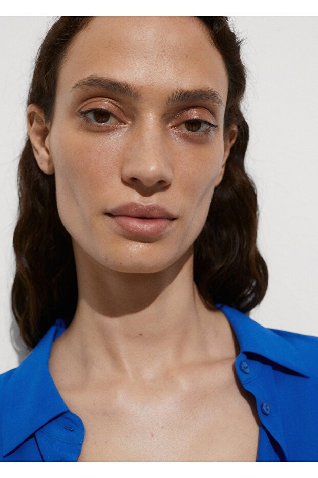 Kısa kollu akışkan gömlek - 6