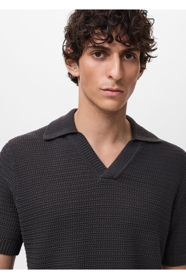 Kroşe pamuklu polo gömlek - 6