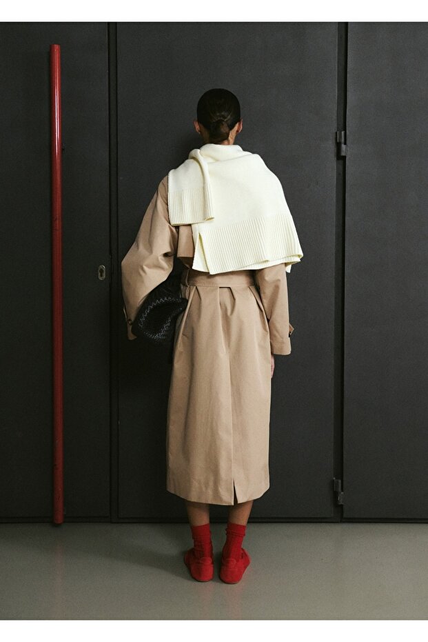 Çift düğmeli uzun trençkot - 4