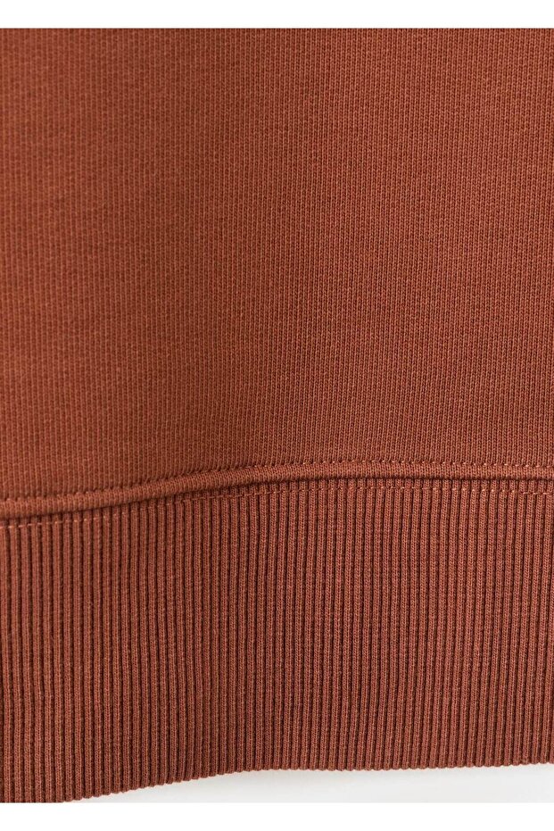 Pamuklu düz sweatshirt - 5