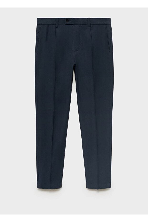 Tapered kesim pamuklu cropped pantolon - 3
