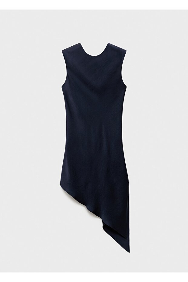 Saten asimetrik bluz - 3