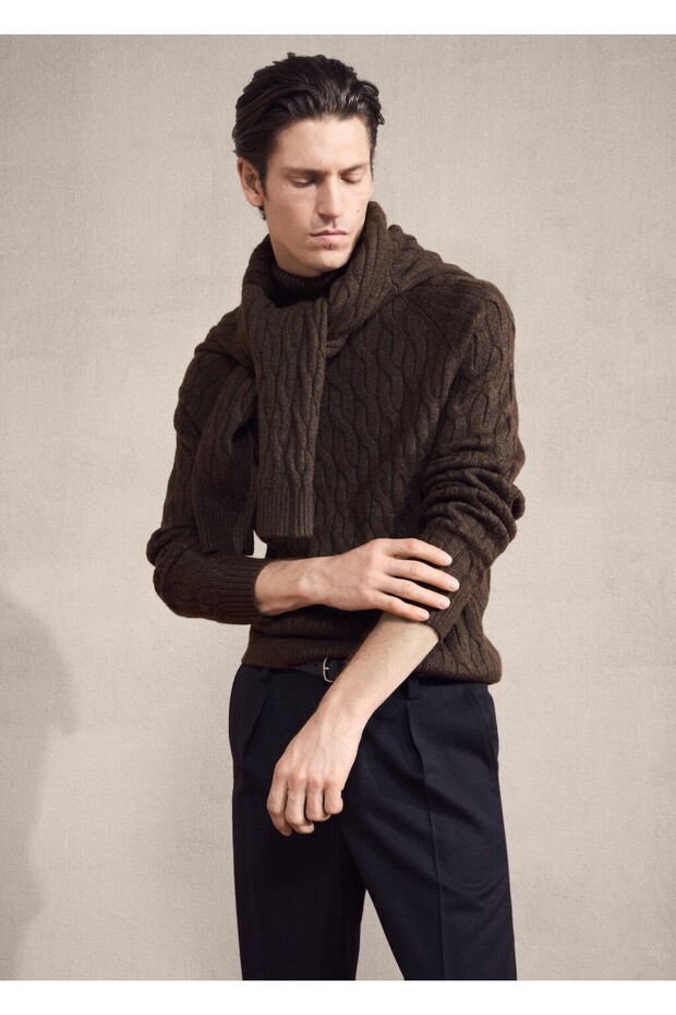 Boğazlı örgü kazak - 8