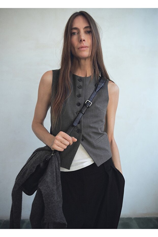 Düğmeli takım yelek - 1
