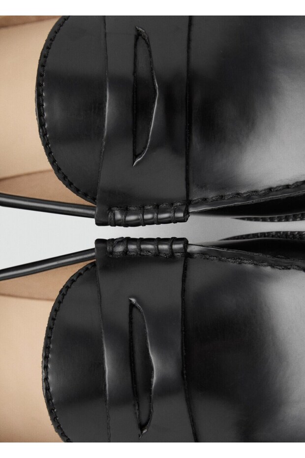 Deri görünümlü mokasen - 5