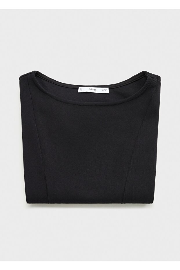 Pamuklu evaze tişört - 5