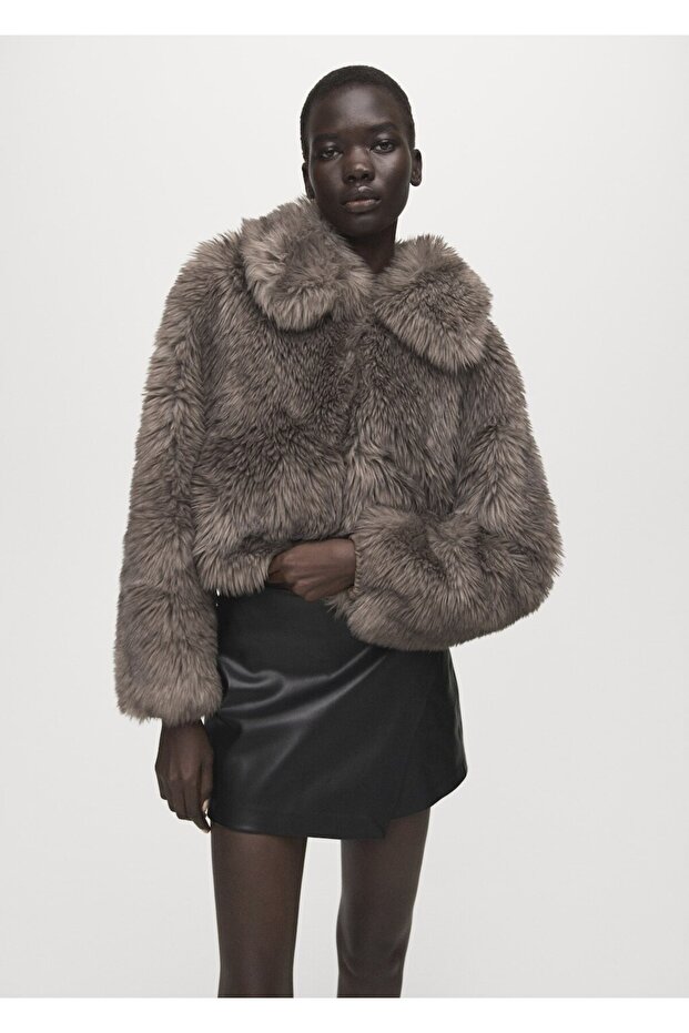 Deri görünümlü pantolon etek - 7