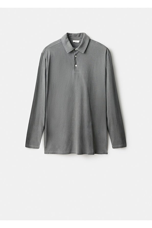 Pamuklu basic polo tişört - 3