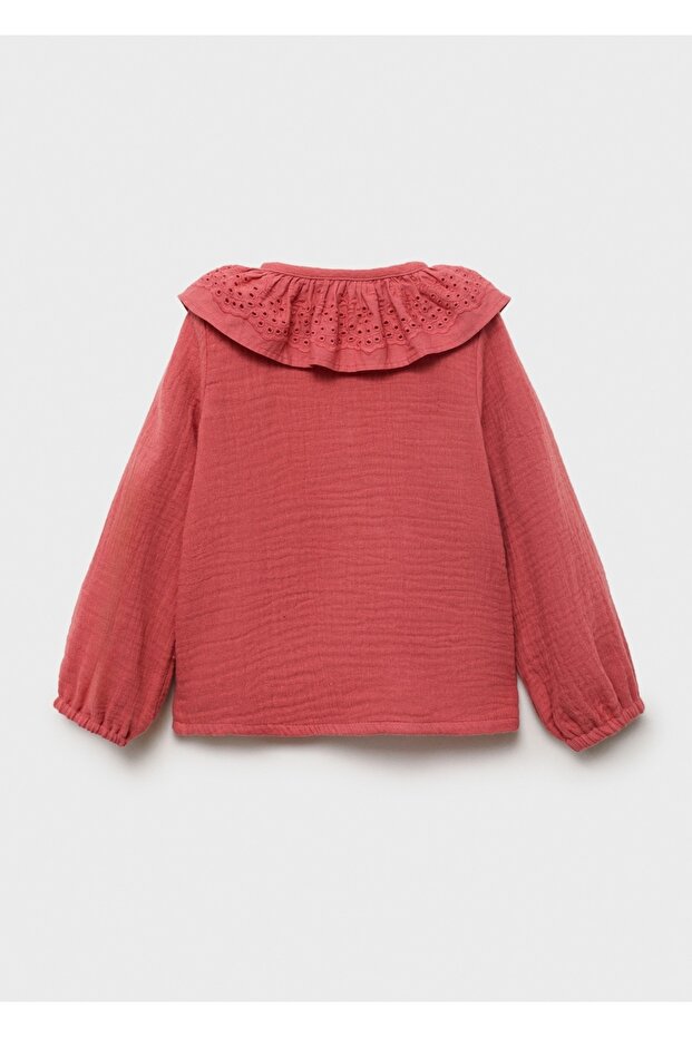 İşlemeli bambula bluz - 4