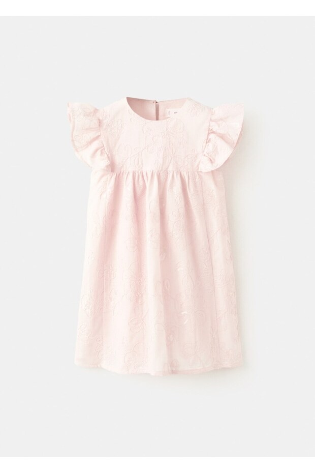 Çiçek işlemeli pamuklu elbise - 2