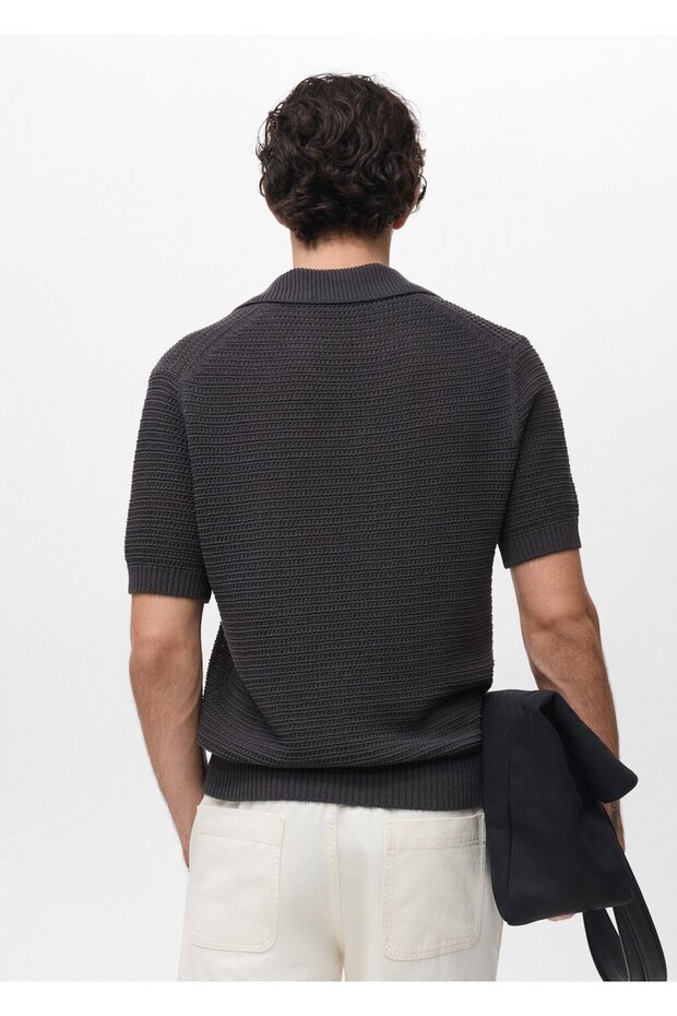 Kroşe pamuklu polo gömlek - 4