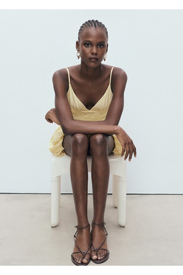 Balon görünümlü kısa elbise - 6