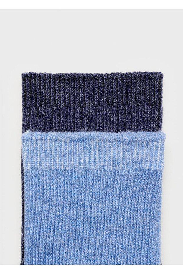 2'li lastikli örgü çorap - 2