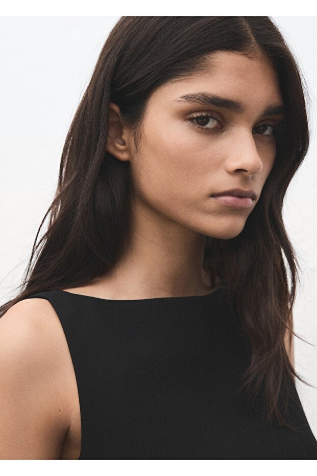 Crop kumaş yelek - 6