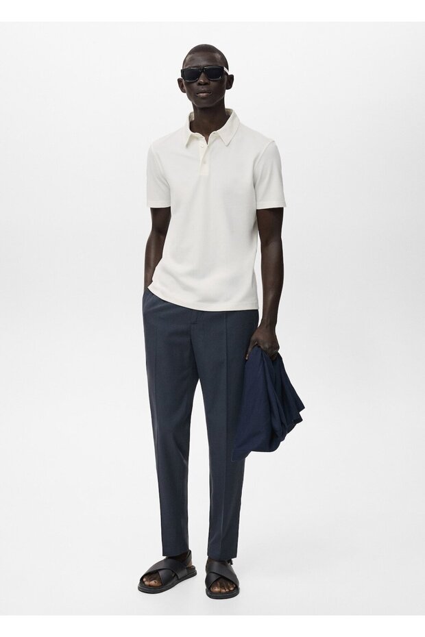 Tapered kesim pamuklu cropped pantolon - 2