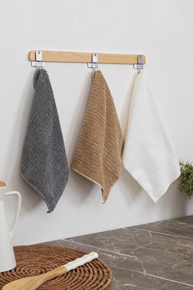 Microfiber 3-Pack Cleaning Cloth 30X30 cm Smoked Cream Beige