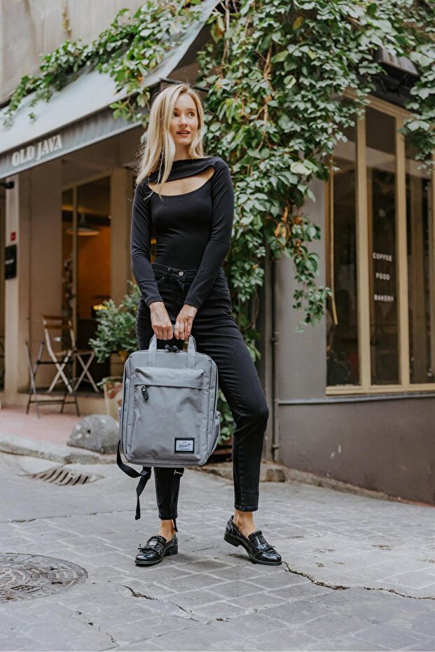 حقيبة ظهر ليما رمادية - 5