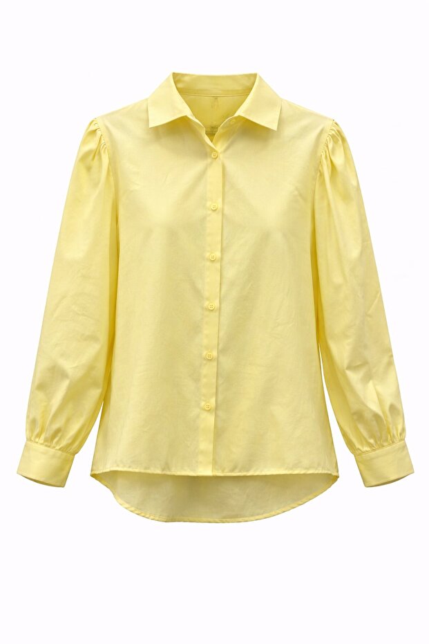 Sarı Balon Kol Gömlek - 2