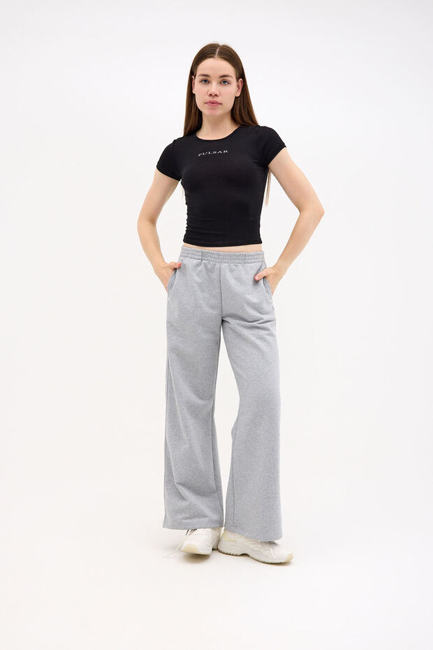 Basic Bol Paça Eşofman Altı Gri - 1