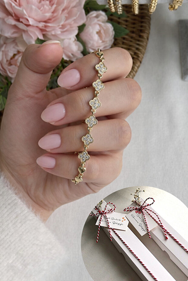 Yonca Model Taşlı Çelik Bilek - 1