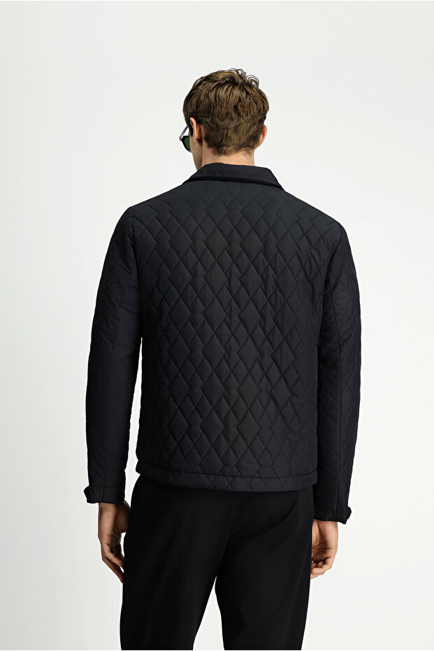 Regular Fit Düz Kapitone Mont - 5