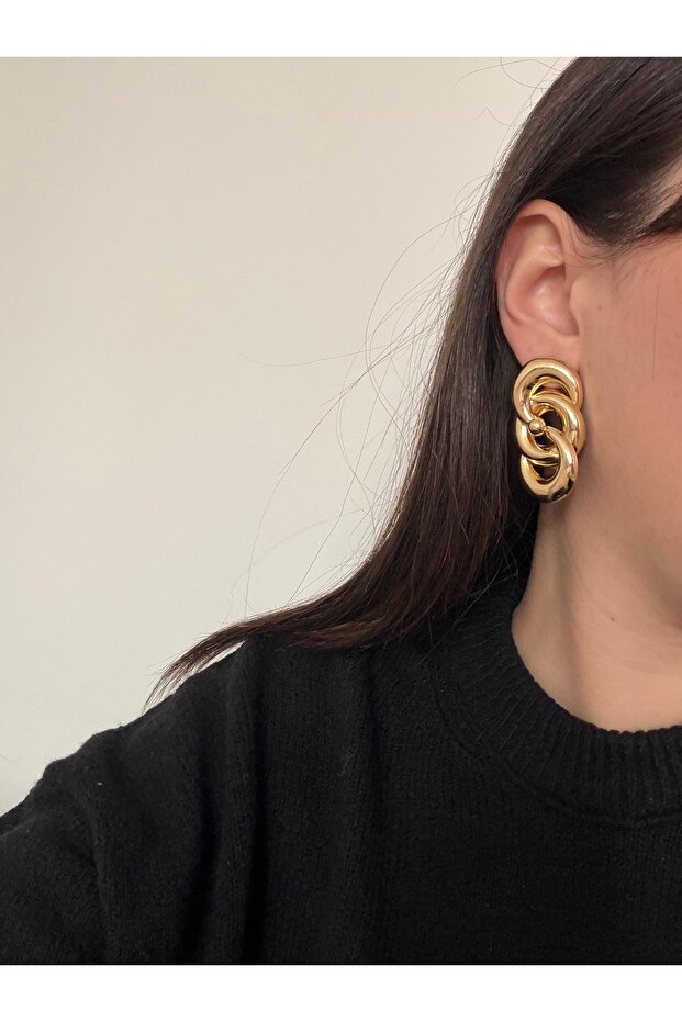 Çelik gold basic july küpe - 1