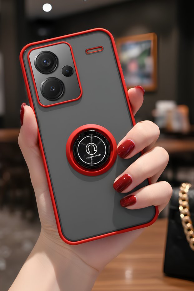 Ring Case with Camera Protection for Xiaomi Redmi Note 13 Pro Plus - Stain-Resistant Matte and Durable Construction