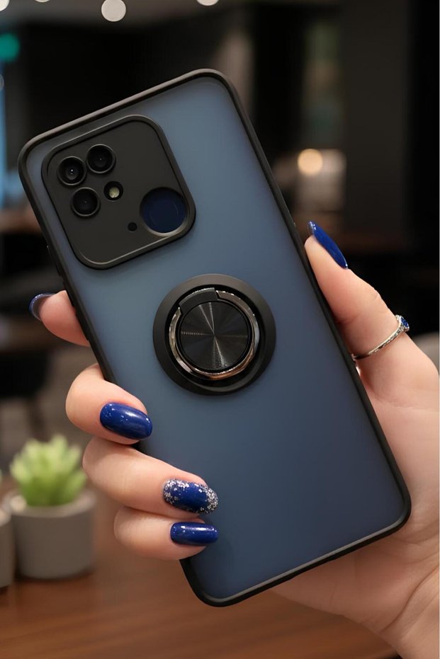 Ring Case with Camera Protection for Xiaomi Redmi 10C - Stain Resistant Matte and Durable Construction