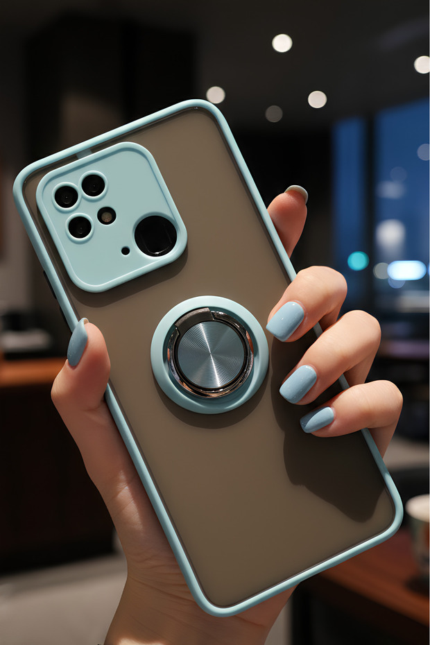 Ring Case with Camera Protection for Xiaomi Redmi 10C - Stain Resistant Matte and Durable Construction