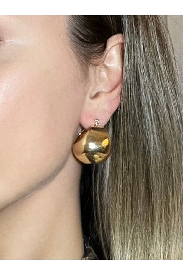 Top Halka Model Küpe-Çelik - 6