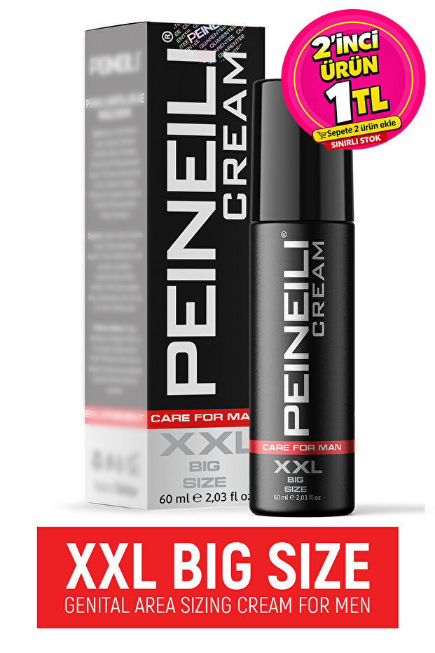 PEINEILI XXL Big Size Erkeklere Özel Genital Bölge Hacimlendirici, Boyutlandırıcı Büyütme Kremi Jel 60 ml