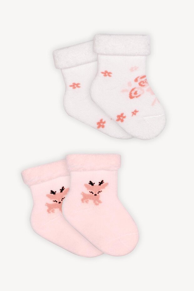 Organic Cotton Baby Socks Set of 2 Soft Breathable 0-6 Months
