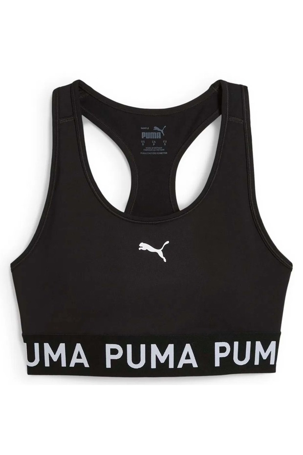 526962-01 4 Keeps Strong Bra-Mid Sports Bustier Supported Women's Crop Top Black