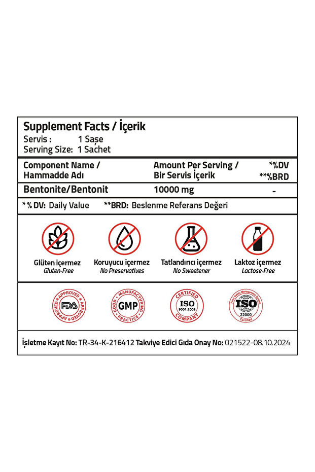 Bentonite 10000 mg 30 Sachets - 3