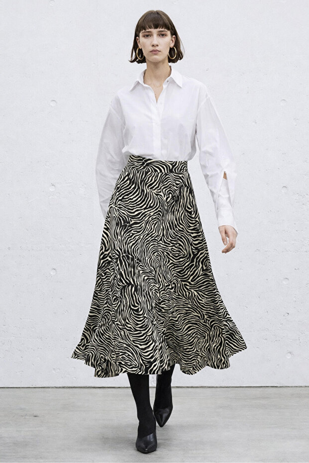 تنورة منقوشة حمار وحشي - 1