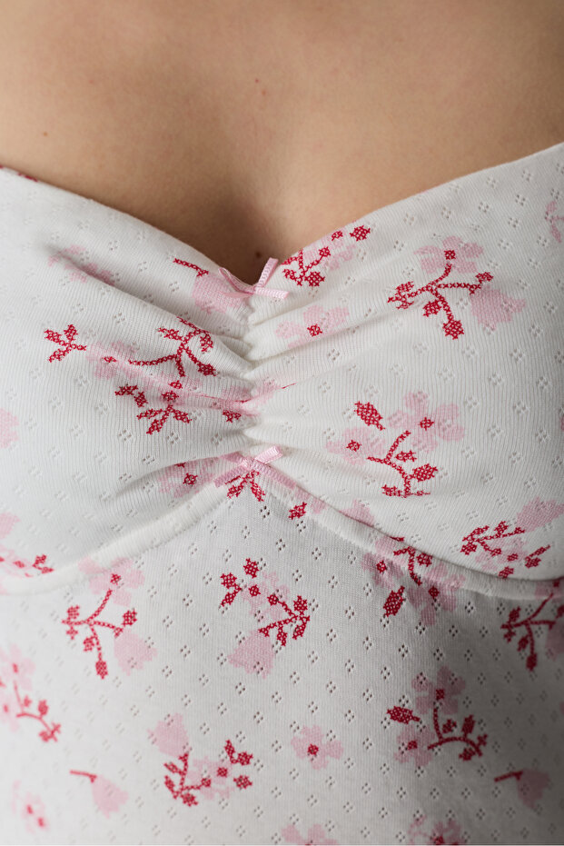 Pembe Blossom Pointel Gecelik - 3