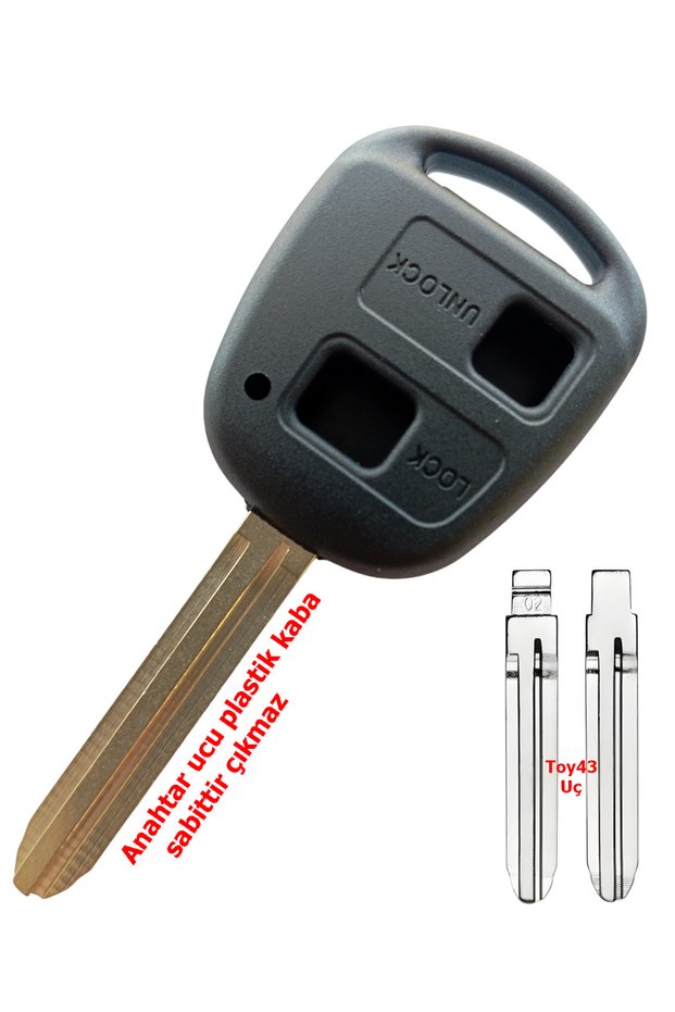 Toyota Hilux Rav4 Land Cruiser Compatible Toy43 Tip Remote Key Shell Auto Keychain 2 Keys