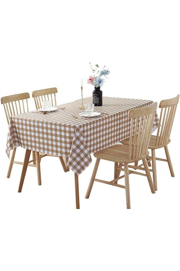 Checkerd Pattern Waterproof Table Cloth - 3