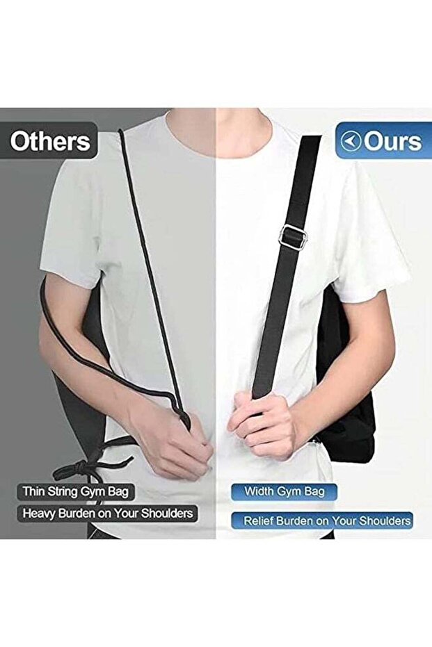 Large Capacity Waterproof Nylon Drawstring Backpack with Front & Back Pockets - 7