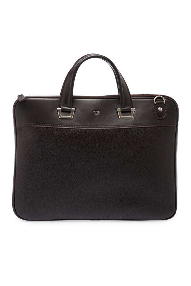 Brown Genuine Leather Men's Briefcase - S1Ev00021252-W14