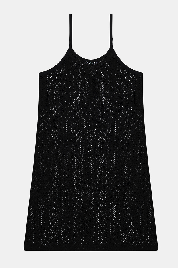 Genç Kız Mora Siyah Elbise - 1