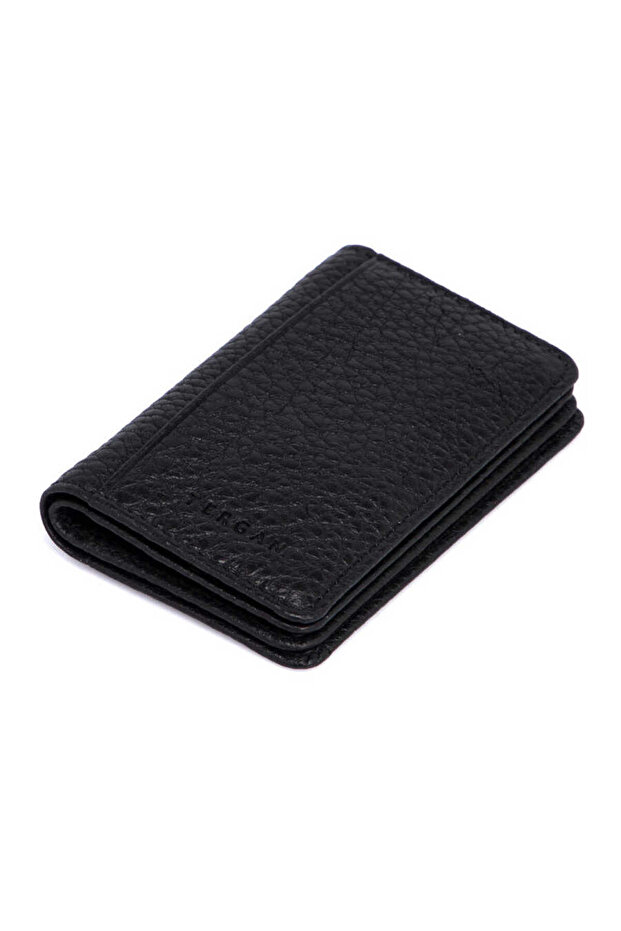 Black Genuine Leather Unisex Credit Card Holder - S1Kk00001601-A41