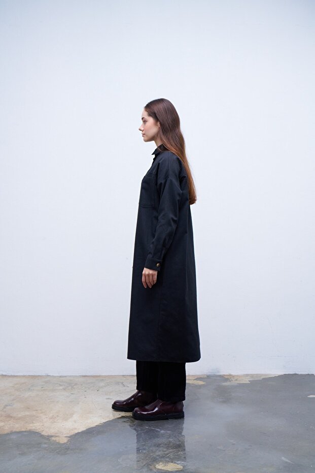 Kuşaklı Gömlek Siyah - 5