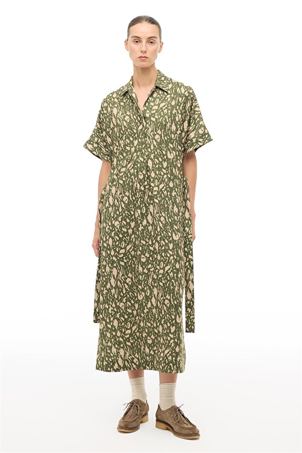 فستان متعدد الألوان بطول الكاحل - 1