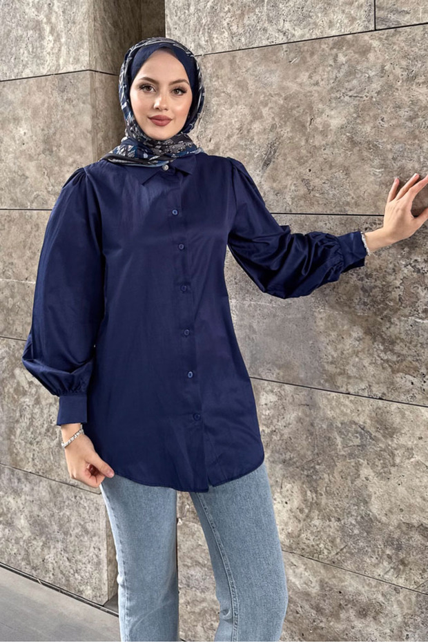 قميص أساسي - أزرق داكن - 8