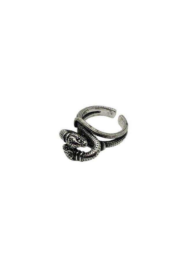 Silver-colored ring, adjustable, snake shape, Adolf C4 - 1