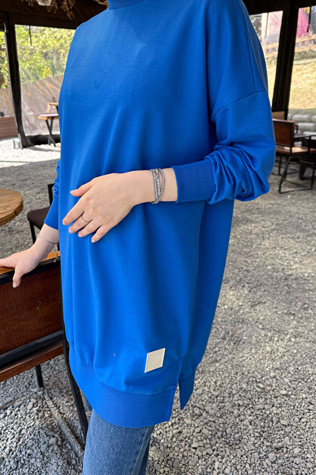 سويت شيرت بسيط وعادي - تركواز - 4